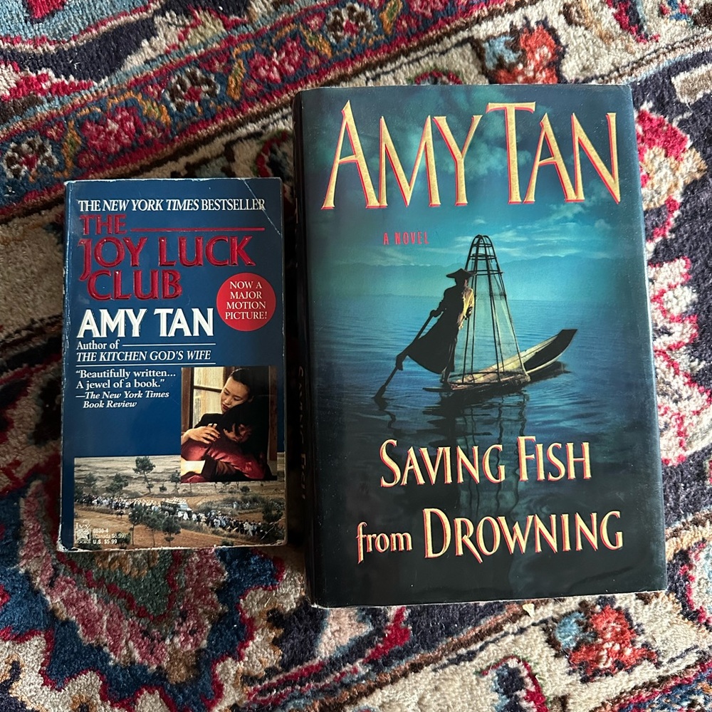 2 books by Amy Tan - Joy Luck club & Saving Fish From Drowning